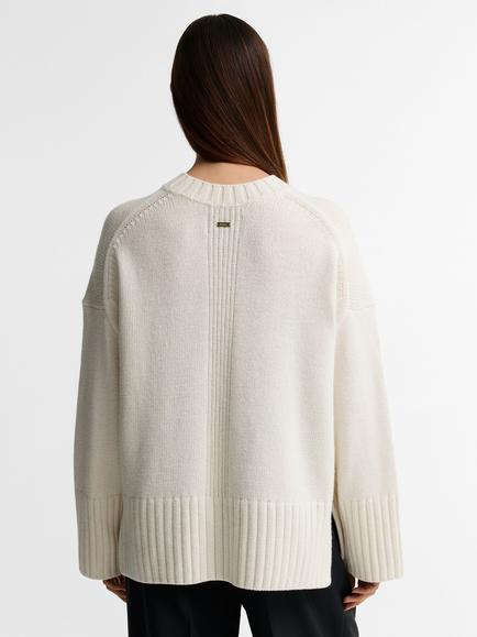 Barbour Gaia Crew Neck Jumper, Cloud - view 2, Cloud