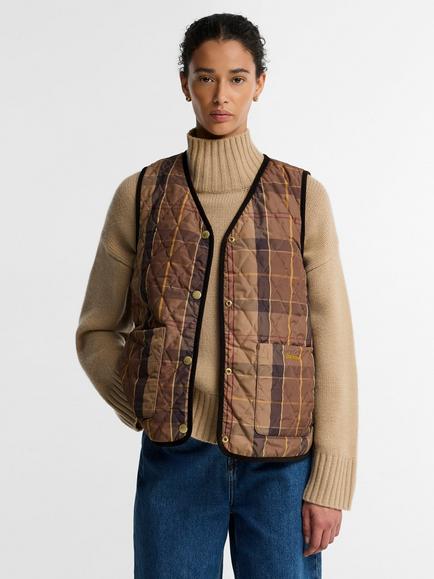 Barbour Tartan Reimagined Icons Reversible Tartan Liner, Brown/Multi, Brown Multi