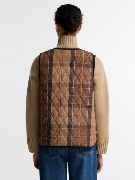 Barbour Tartan Reimagined Icons Reversible Tartan Liner, Brown/Multi - view 2, Brown Multi