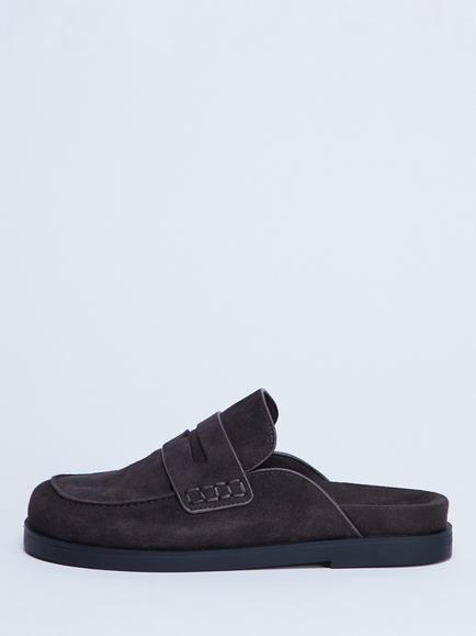 Topshop Addie Suede Mule Loafers, Chocolate, Chocolate