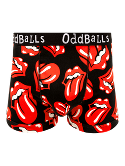 OddBalls Rolling Stones Cotton Blend Boxers, Black, Black