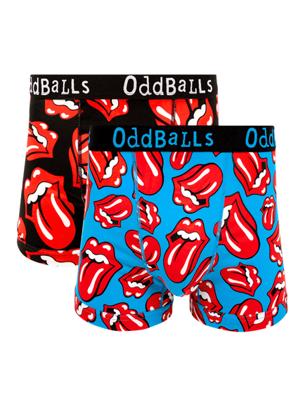 OddBalls Rolling Stones Cotton Blend Boxers, Pack of 2, Multi, Multi