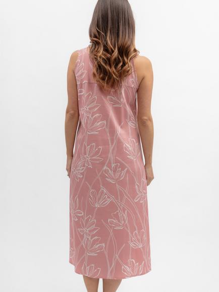 Nora Rose by Cyberjammies Flowered Field Lace Trim Nightdress, Pink/White - view 2, Pink/White
