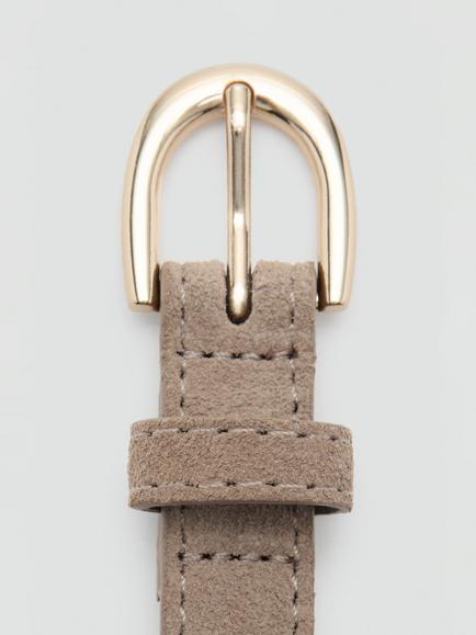 Mango Suede Belt, Taupe - view 2, Taupe