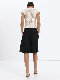 Mango Cropped Knit Short Sleeve Top, Raw - view 2, Raw