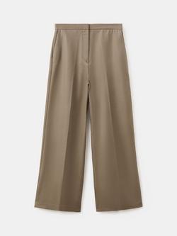 Mango Loose Fit Trousers, Khaki, Khaki