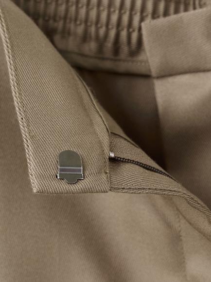 Mango Loose Fit Trousers, Khaki - view 2, Khaki