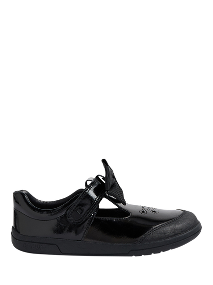 Bobux Kids' Bubbles Patent Leather T-Bar School Shoes, Black, Black