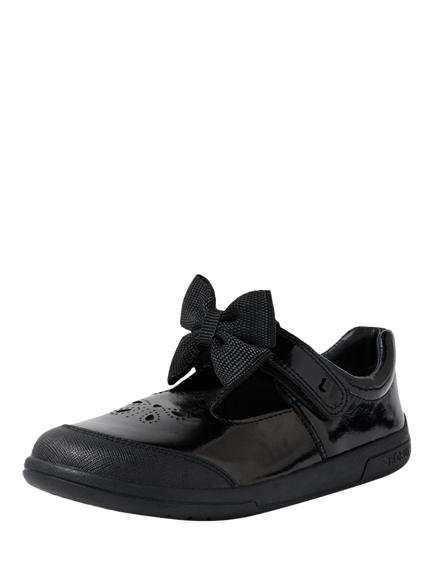 Bobux Kids' Bubbles Patent Leather T-Bar School Shoes, Black - view 2, Black