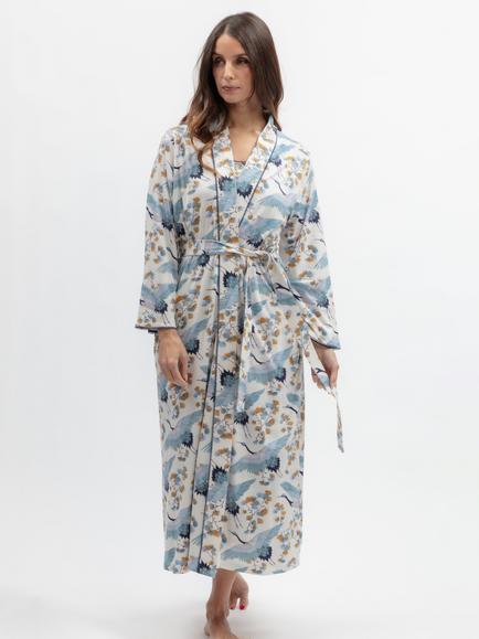 Nora Rose by Cyberjammies Crane Print Dressing Gown, Multi, Multi