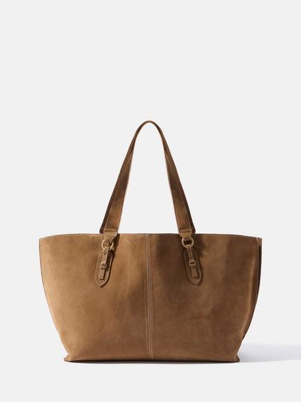 Mint Velvet Suede Tote Bag, Brown Camel, Brown Camel