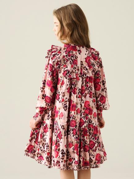 Angel & Rocket Kids' Lyra Rose Leopard Print Dress, Pink/Brown - view 2, Pink/Brown