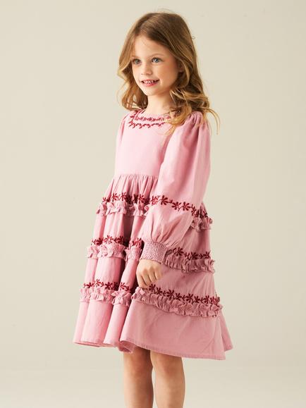 Angel & Rocket Kids' Reyna Embroidered Dress, Pink - view 2, Pink