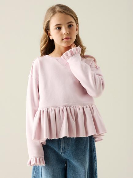 Angel & Rocket Kids' Erin Peplum Sweatshirt, Pink, Pink