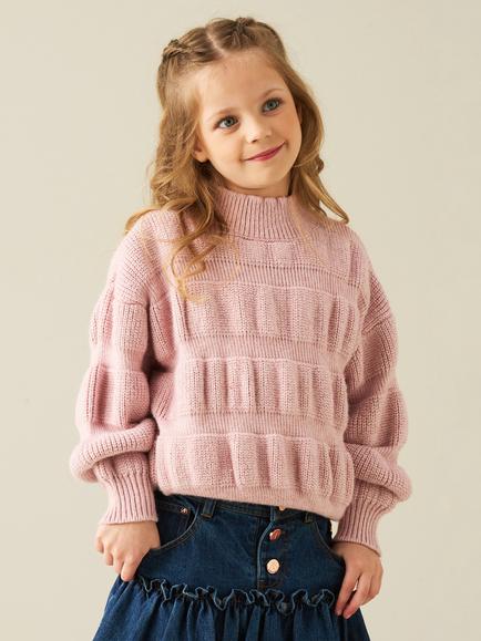 Angel & Rocket Kids' Grace Bubble Pattern Knit Jumper, Pink, Pink