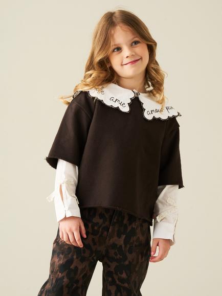 Angel & Rocket Kids' Haddie Layered Sweatshirt, Brown, Brown