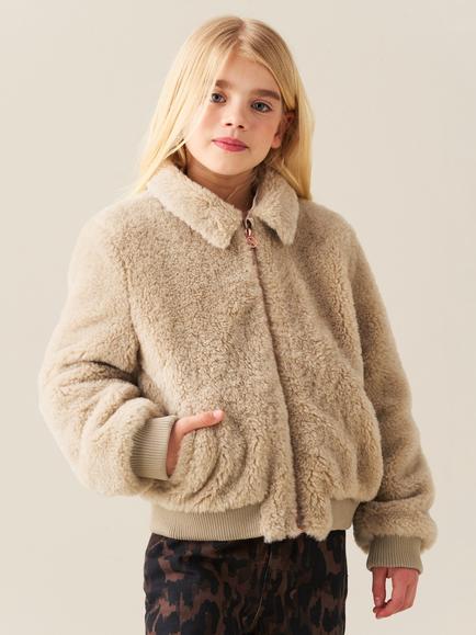 Angel & Rocket Kids' Lottie Borg Bomber Jacket, Cream, Cream
