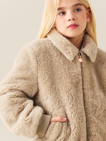 Angel & Rocket Kids' Lottie Borg Bomber Jacket, Cream - view 2, Cream