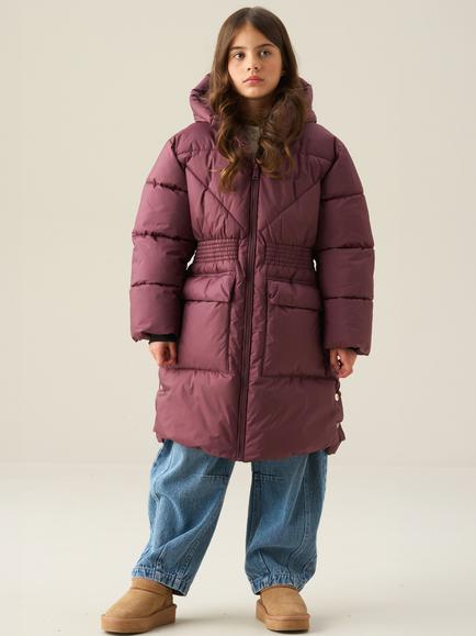 Angel & Rocket Kids' Tara Longline Coat, Burgundy - view 2, Burgundy