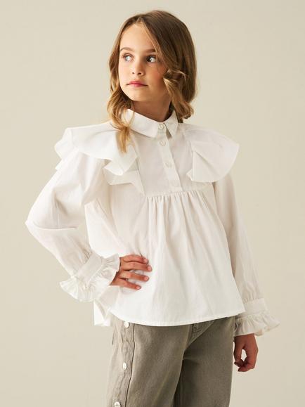 Angel & Rocket Kids' Isla Woven Shirt, White, White
