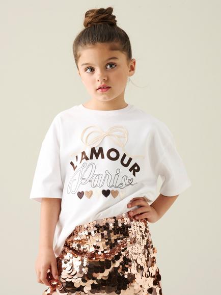 Angel & Rocket Kids' Quinn Short Sleeve L'Amour T-Shirt, White, White