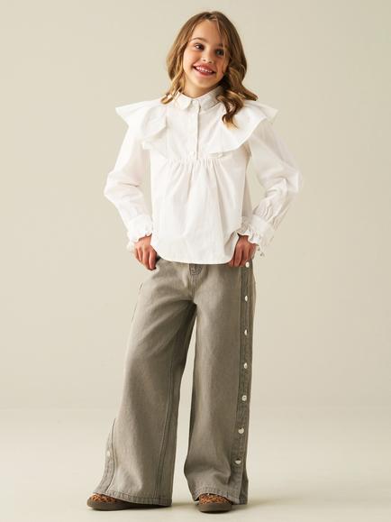 Angel & Rocket Kids' Side Popper Jeans, Grey - view 2, Grey