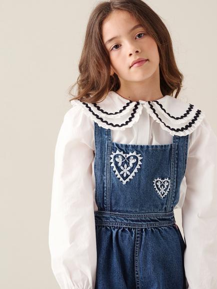 Angel & Rocket Kids' Josie Denim Dungarees, Blue - view 2, Blue
