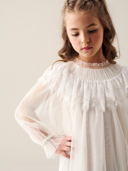 Angel & Rocket Kids' Beau Mesh Dress, Ivory - view 2, Ivory