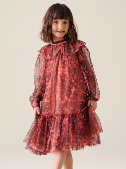 Angel & Rocket Kids' Cleo Mesh Dress, Red