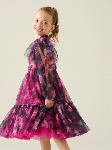 Angel & Rocket Kids' Estella Tiered Mesh Dress - view 2, Multi