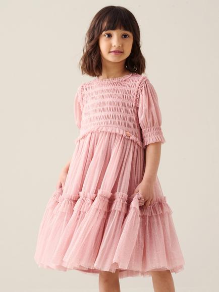 Angel & Rocket Kids' Xeni Mesh Dress, Pink, Pink