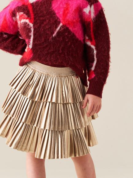 Angel & Rocket Kids' Lucile Metallic Pleated Rara Skirt, Metallic, Metallic