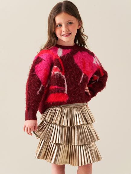 Angel & Rocket Kids' Lucile Metallic Pleated Rara Skirt, Metallic - view 2, Metallic