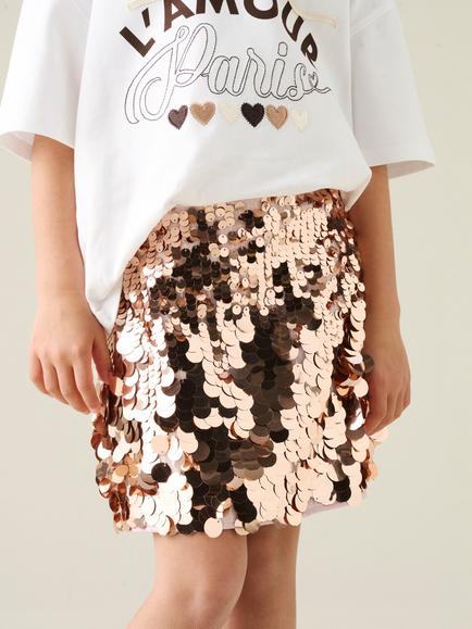 Angel & Rocket Kids' Natalia Sequin Mini Skirt, Pink, Pink