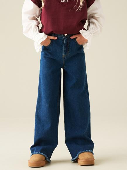 Angel & Rocket Kids' Paloma Stretch Denim Heart Pocket Jeans, Blue, Blue