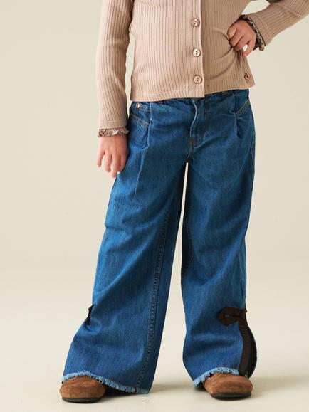 Angel & Rocket Kids' Lena Lace Bow Jeans, Blue, Blue