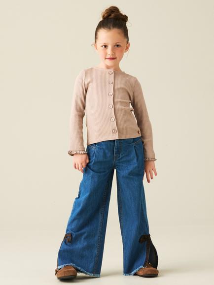 Angel & Rocket Kids' Lena Lace Bow Jeans, Blue - view 2, Blue
