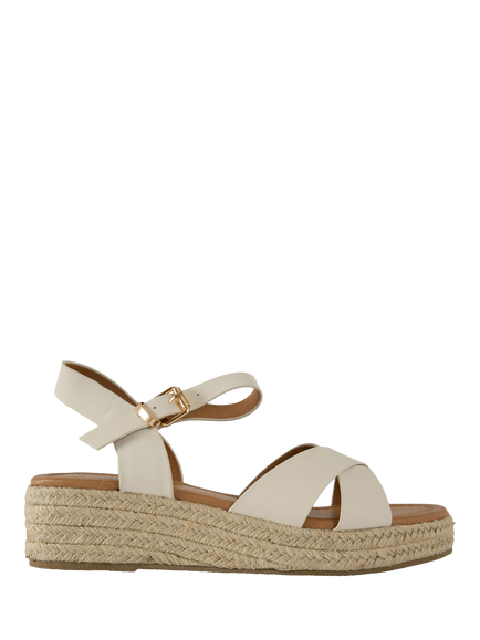 V.GAN Vegan Pekoe Espadrille Wedge Sandals, Cream