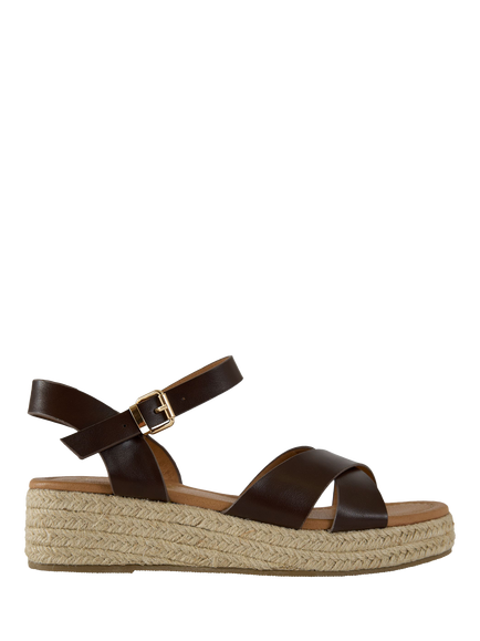 V.GAN Vegan Pekoe Espadrille Wedge Sandals, Brown