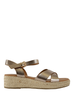 V.GAN Vegan Pekoe Wedge Heel Espadrille Sandals, Gold, Gold