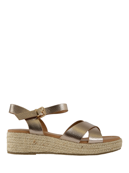 V.GAN Vegan Pekoe Wedge Heel Espadrille Sandals, Gold, Gold