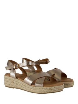 V.GAN Vegan Pekoe Wedge Heel Espadrille Sandals, Gold - view 2, Gold
