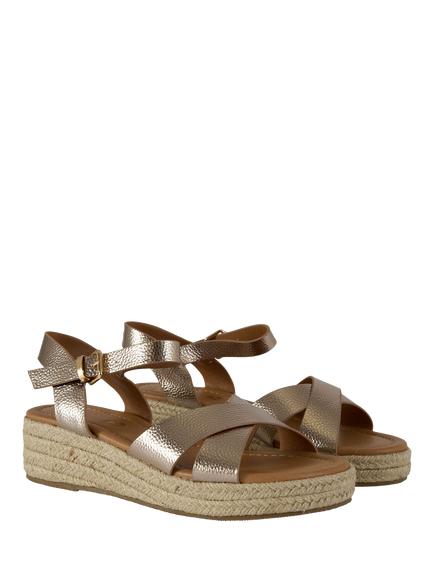 V.GAN Vegan Pekoe Wedge Heel Espadrille Sandals, Gold - view 2, Gold