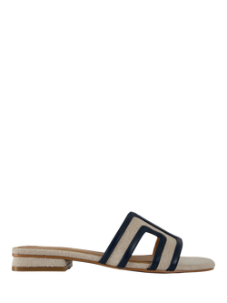 V.GAN Vegan Bok 2 Weave Slider Sandals, Natural/Navy, Natural/Navy