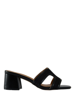 V.GAN Vegan Bok Block Heel Weave Slider Sandals, Natural/Tan, Black