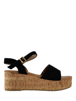 V.GAN Vegan Gotu Cork Wedge Sandals, Black