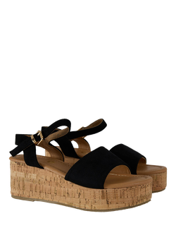 V.GAN Vegan Gotu Cork Wedge Sandals - view 2, Black
