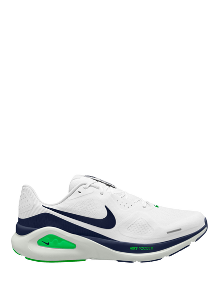 Nike Structure 26 ReactX Men's Sports Shoe, White/Navy/Green, White/Navy/Green