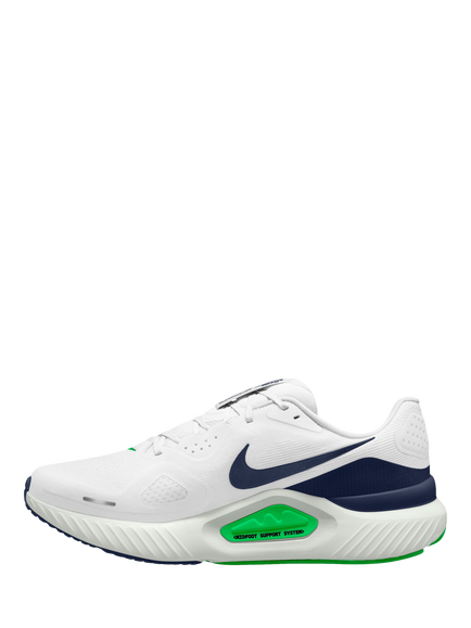 Nike Structure 26 ReactX Men's Sports Shoe, White/Navy/Green - view 2, White/Navy/Green