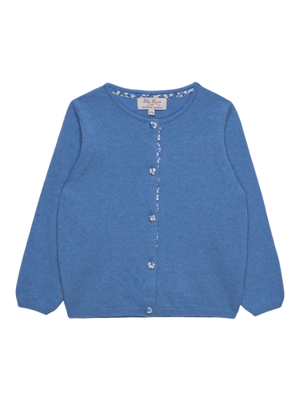 Trotters Kids' Liberty Mitsi Valeria Wool Blend Cardigan, Blue, Blue